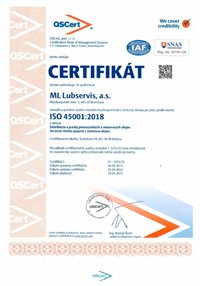 Certifikát o využití environmentálneho manažérstva ISO 14001:2004